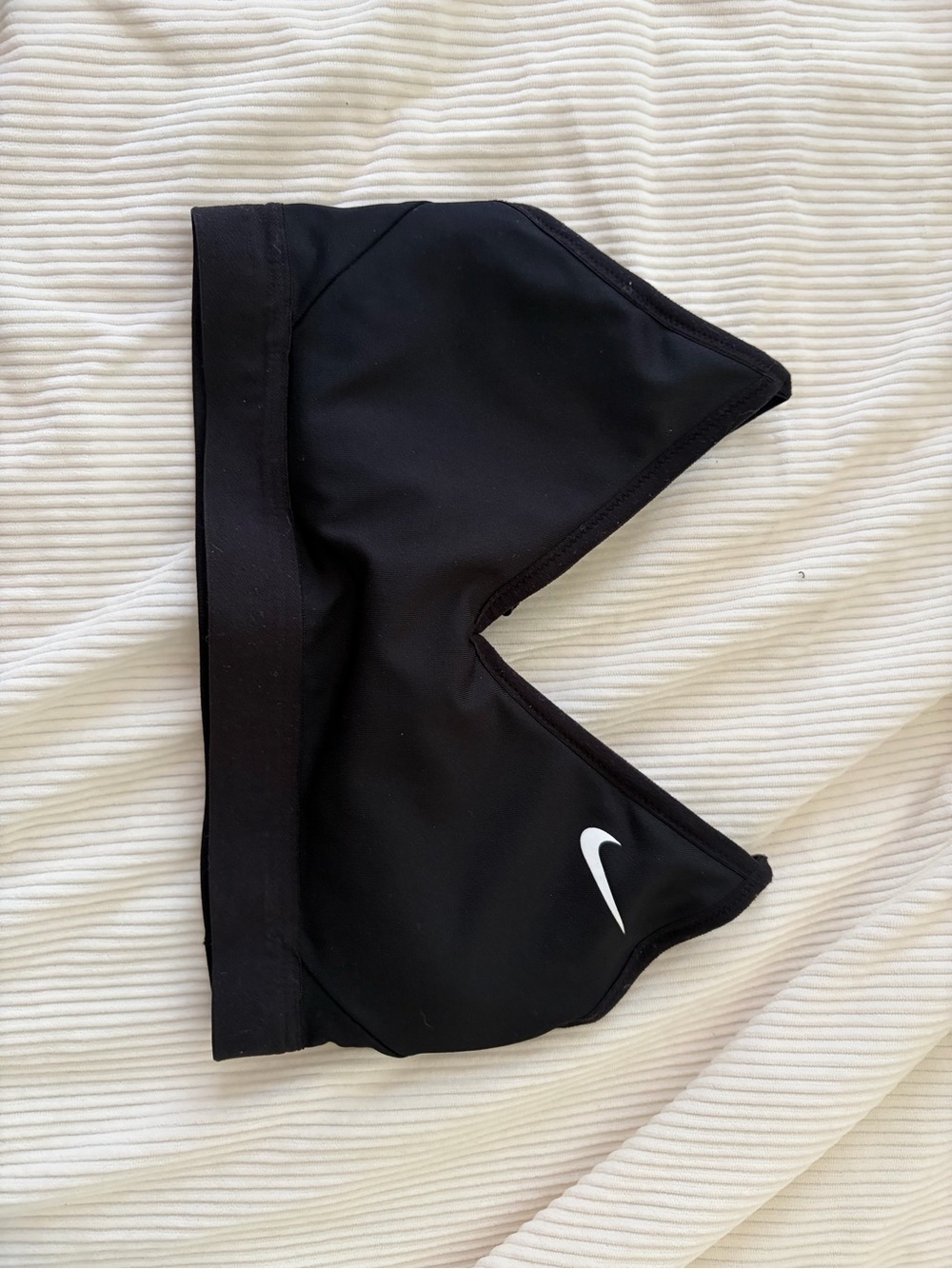 Nike Black Seamless Sport Bra with White Swoosh